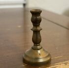 (1) Miniature Solid Brass Candlestick, Height 1.5” Tiered Colonial ~Vintage
