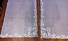 New Listing♡Fabulous set of two french? antique net tape lace curtains 36x2=72 in x87 in d1