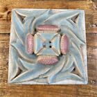 Vintage Rookwood Faience Architectural Tile 2410 Art Pottery Blue Pink 5inx5in