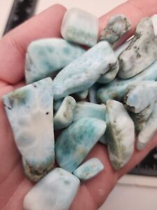New Listing130g Variety of Larimar Preform Cabochon And Small Tumbled Stones - Lapidary LOT