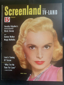 February 1954 Screenland magazine. Janet Leigh, Ingrid Bergman, Tony Curtis