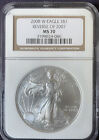 2008-W $1 Burnished American Silver Eagle Reverse of 2007 NGC MS70 Brown Label S