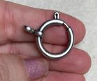 1 Large Spring Ring Pocket Watch Chain Clasp Silver Tone Vintage NOS