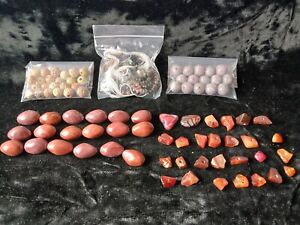 Huge Polished Stone Bead Parts For Jewelry Lot