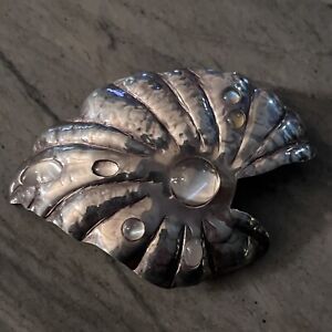 Handmade Vintage Sterling Silver Moonstone Brooch/Pin/Pendant