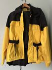 First Gear Motorcycle Rain Jacket Mens Size L Yellow Black