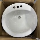 New Listing19 in. Drop-In Round Vitreous China Bathroom Sink in White