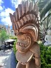 New 3’3” Buff KU Tiki by Smokin' Tikis Hawaii Natural Coconut Palm Hand-carved