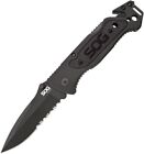 SOG Escape Black Handle Partially Serrated Folding Knife FF25CP