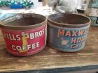 Vintage Maxwell House And Hills Bros. Coffee Tin Cans