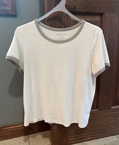 american eagle women’s short sleeve t-shirt white size large
