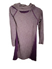 Kuhl Womens Sweater Dress Purple Nova Pullover Cowl Neck Color Block Tunic Small