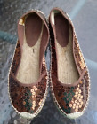 OLD NAVY FLATS SHOES DRESSY CASUAL Size 7 1/2. Copper Sparkle & Jute. REDUCED!