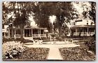 Lena Illinois~Nice Big Homes Surround Boy Fountain In Leap Park~c1910 RPPC