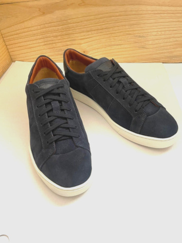 SANTONI low top men's  blue suede sneakers /shoes/ made in Italy / 42EU / 9US