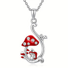 Exquisite Red Mushroom Cute Frog Rhinestone Necklace Jewelry Women Holiday Gift