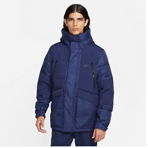 $350 Nike Down-Fill Repel Men Insulated Hooded Parka Jacket Blue CU4392 Medium
