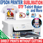 Epson  Printer with Sublimation ink Heat Transfer Direct DTF +T- Shirt Starte