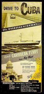 1950s Drive To Cuba Via Overseas Highway And Caribbean Ferry Brochure Key West