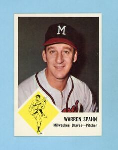 1963 Fleer #45 Warren Spahn Milwaukee Braves Baseball Card Ex/Mt - NM