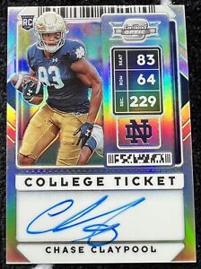 2020 Chronicles Contenders Optic Chase Claypool College Ticket Auto RC Bears