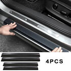 4× Car Door Plate Sill Scuff Cover Anti-Scratch Sticker Carbon Fiber Accessories