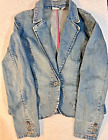 Covington Women's Blue Jean Denim Stretch Button Jacket L Large