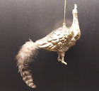 New ListingVintage Peacock Bird Christmas Tree Ornament Real Tail Feather & 1 Glass Icicle