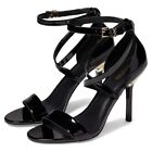 Michael Kors Black Patent Leather Astrid strappy high heel sandal NEW Size 9
