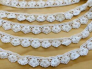 2 Yards Bright White Embroidered Ribbon Lace Trim /Sewing/Crafts/Bridal/1