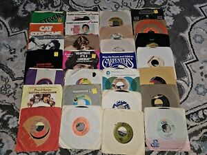 New ListingLOT OF 51 45rpm records - 1960/1970's Artists Carpenters Rolling Stones Elton