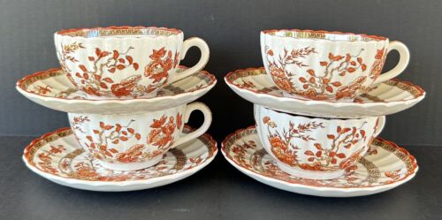 New ListingSpode Copeland Indian Tree Cups & Saucers Set Of 4 Old Mark