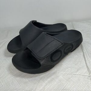 Oofos Sandals Men’s 5 Women’s 7 Ooahh Sport Flex Adjustable Slide Recovery Black