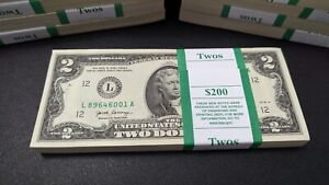 $*$ SPECIAL OFFER $*$  100 TWO DOLLAR BILLS-$2 UNCIRCULATED SEQUENTIAL NEW