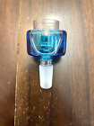 14MM GLYCERIN GLASS WATER BOWL PIPE HONEYCOMB SCREEN BLUE