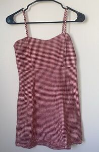 Brandy Melville Red Checkered Dress