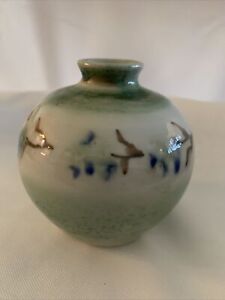 New ListingBud Vase Pottery Signed Stoneware Round Home Decor Accent Art Studio