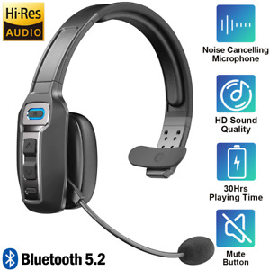 Trucker Bluetooth 5.0 Wireless Headset With Noise Cancelling Mic For Phones PC