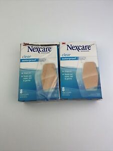 2 Boxes Nexcare Bandages Knee Elbow Clear Waterproof 8 Bandaid Bandages