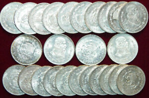 ✪ 2 Big Uncirculated Mexico Silver Un Peso Coins! Jose Morelos!  ✪