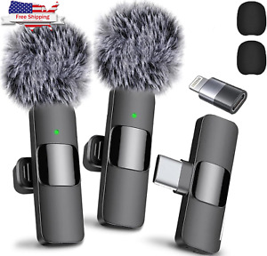 2024 Professional Wireless Lavalier Microphone for Iphone 15 Pro Max, Ipad, Andr