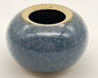 Vintage '76 Small Studio Art Pottery Vase Blue Glaze Artist Signed 2.5