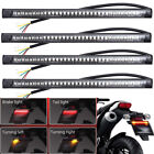 4X Motorcycle Flexible 48 LED Light Strip Integrated Tail Brake Stop Turn Signal