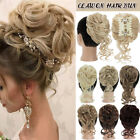 Extra Thick Clip in Messy Bun Hair Piece Extensions Hair Wedding Claw Updo Curly