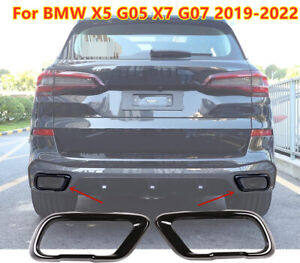 Black Rear Exhaust Muffler Tail Pipe Trim Cover For BMW X5 G05 X7 G07 2019-2022 (For: 2021 BMW X5 xDrive40i 3.0L)