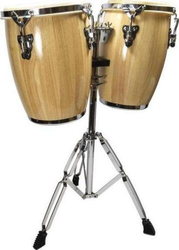 Conga Drums And Stand Latin Percussion 9 And 10 Inch Heads Natural Wood