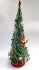 Vintage Aluminum Tinsel Mesh Revolving Musical Christmas Tree Silent Night 18