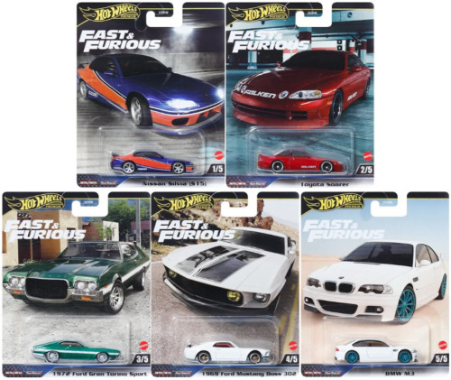 NEW 5-PACK Hot Wheels Premium Fast & Furious 1:64 Die-Cast Cars - 2024 Mix 2 Set