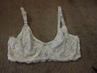 NEW-VINTAGE Fruit of the Loom Beige Unlined sheer Lace Underwire Bra Size 38B
