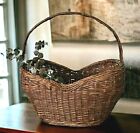 Antique Woven Wicker Gathering Basket, Heart Shape Romantic Gift